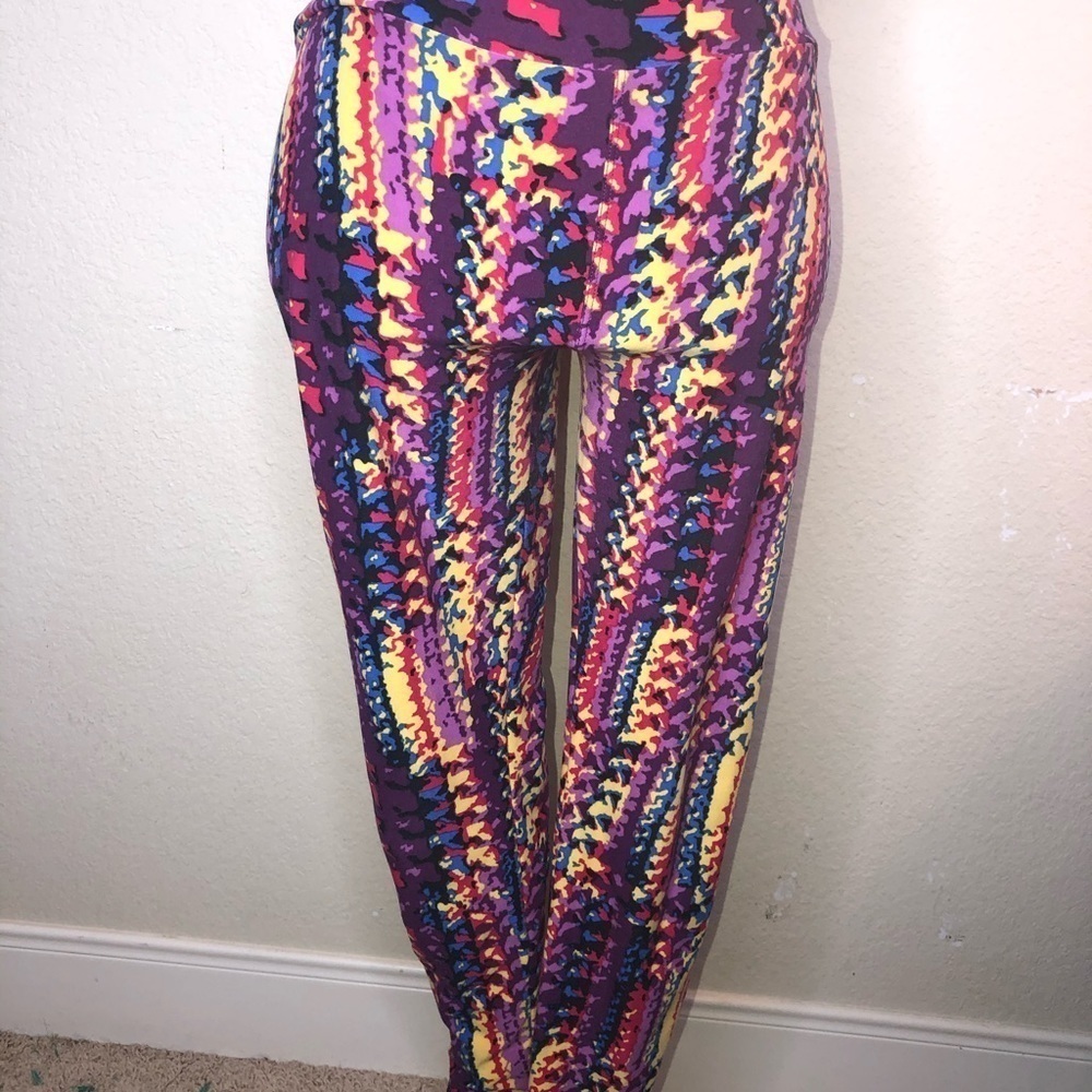 LuLaRoe One size Bright Colored Funky Print Leggings